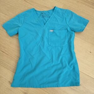 Figs Teal Short Sleeve Women's Top